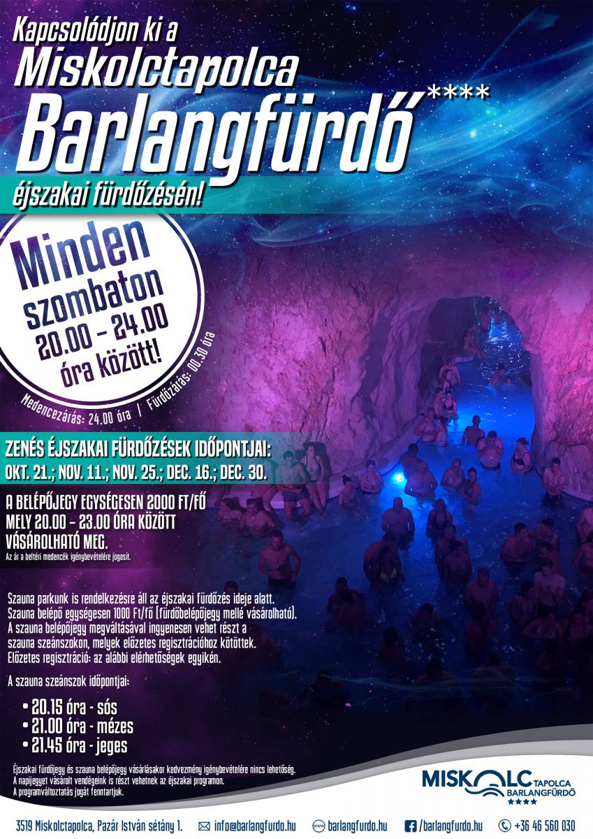 Kapcsolódjon ki a Miskolctapolca Barlangfürdő**** éjszakai fürdőzésén!