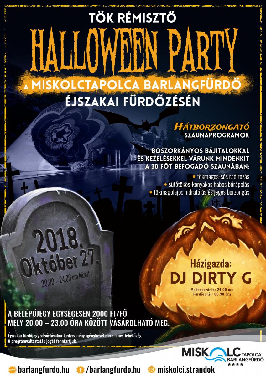 Tök Rémisztő Halloween Party a Miskolctapolca Barlangfürdő éjszakai fürdőzésén