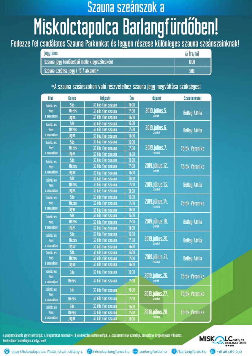 Júliusi szaunaprogramok