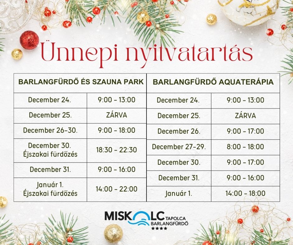 Ünnepi nyitvatartás