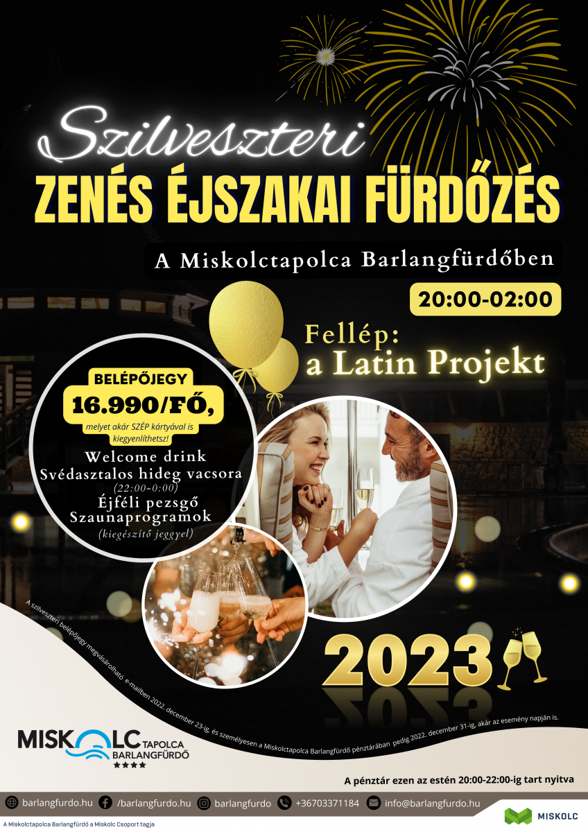 Szilveszteri zenés éjszakai fürdőzés